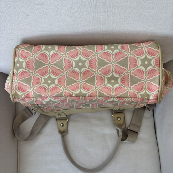 Petunia Pickle Bottom City Carryall Blooming Brixham Diaper Bag Pink Beige Chic - Picture 7 of 16